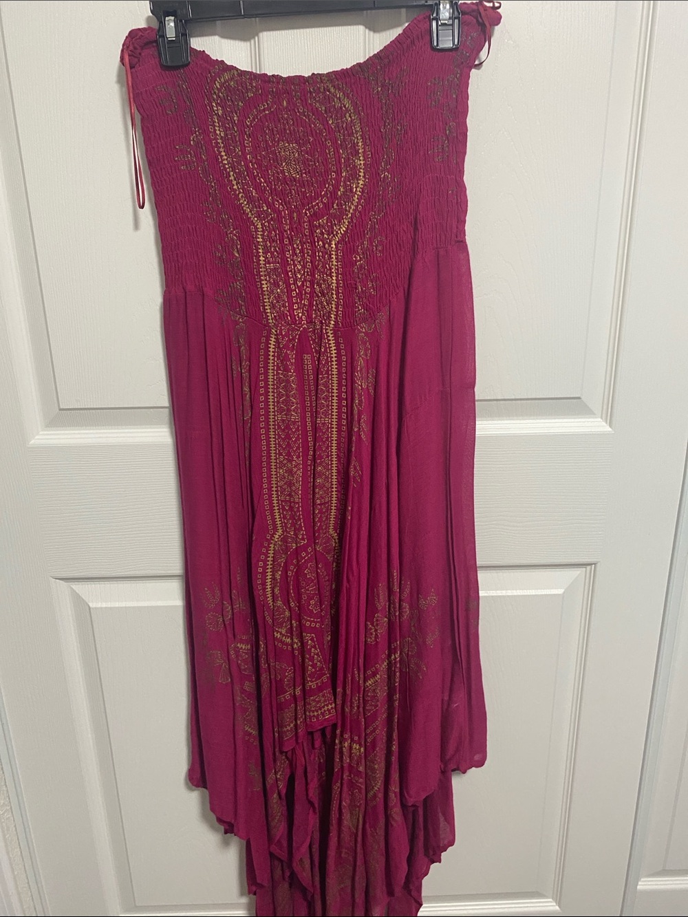 lola P. Fuchsia Strapless Dress/Swim Coverup with Gold Accent